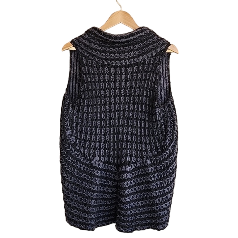 SLEEPING ON SNOW ANTHROPOLOGIE Cocoon Wool Sweater Vest S M Crochet Cardigan - Picture 8 of 16